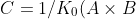 C=1/K_0(A \times B)